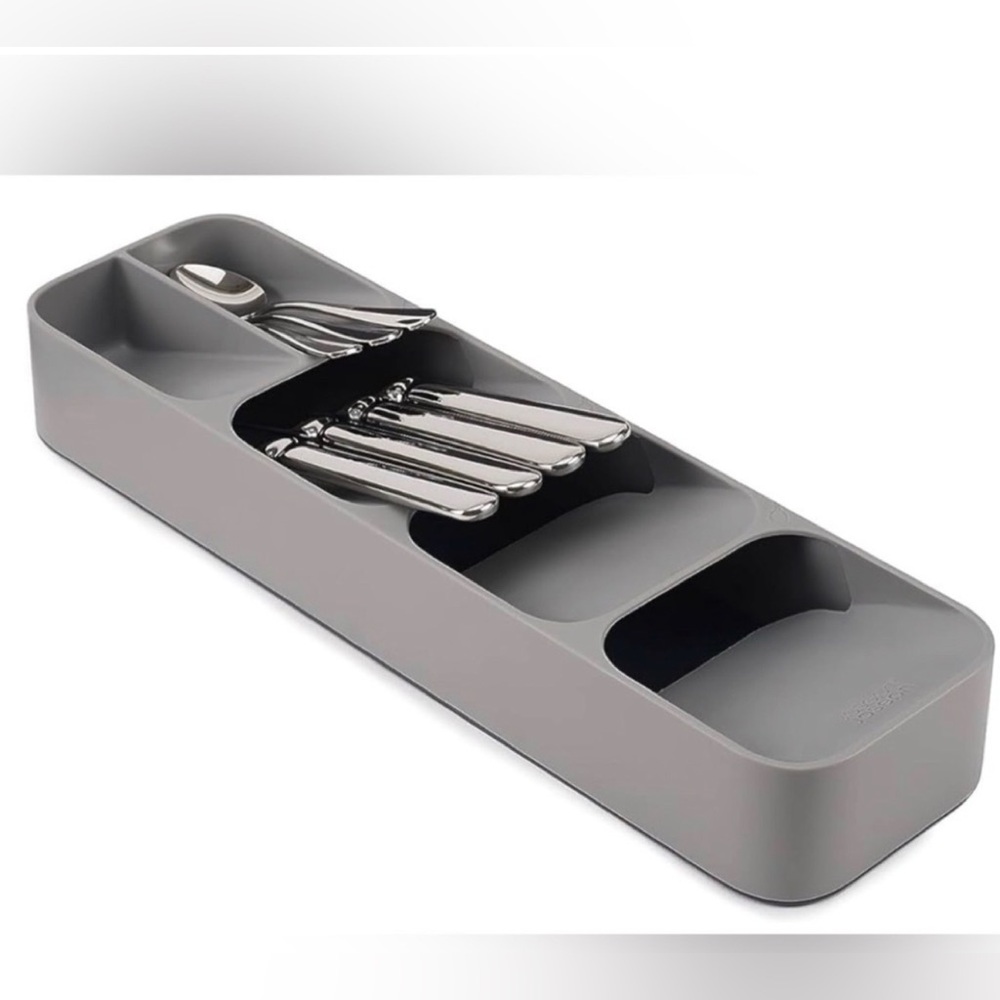 Joseph Joseph Drawer Store - Compact Cutlery Drawer Organizer, Grey